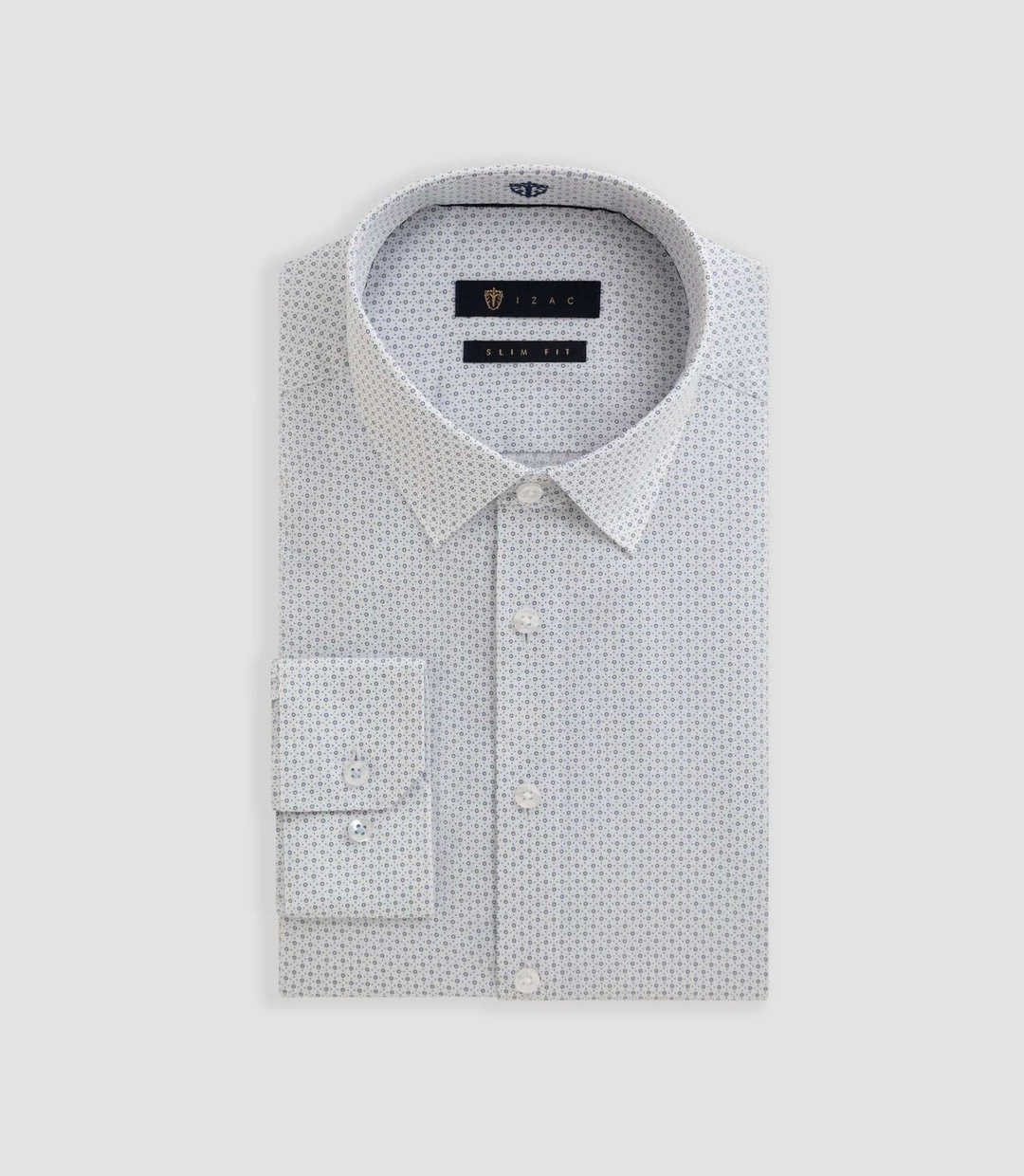 IZAC - Chemise imprimée micro motif blanche ''Bonniface''