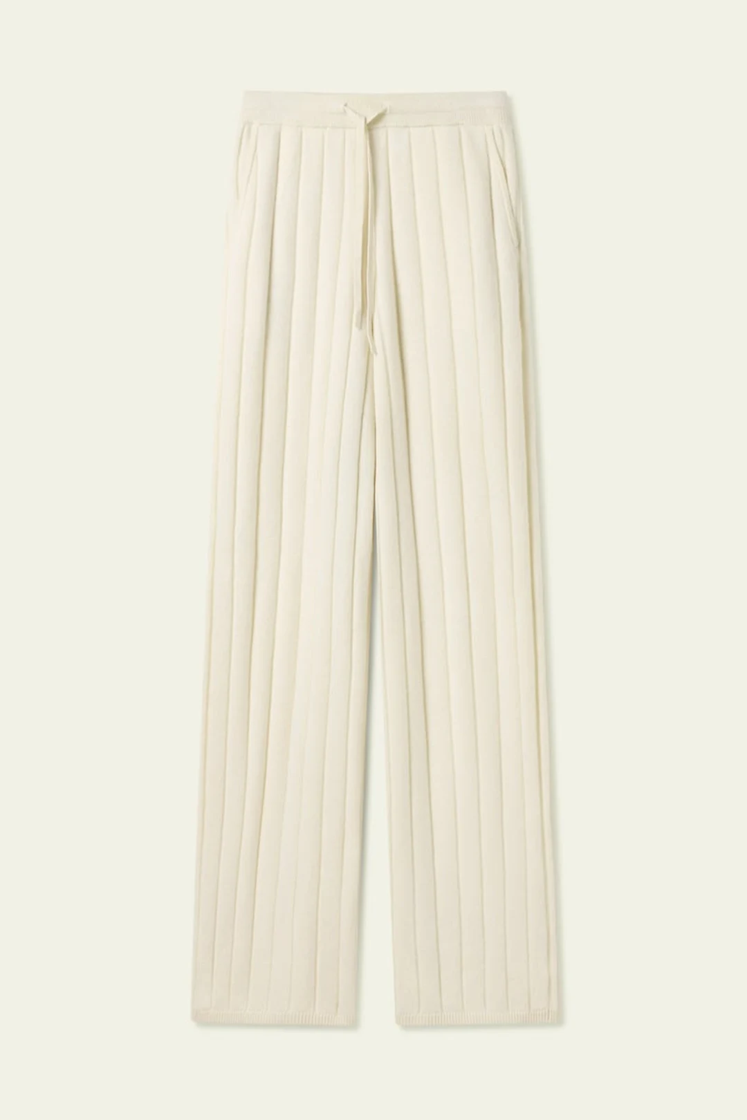 LILYSILK Pantalon Femme Cachemire Jambe Large Élégant et Décontracté Blanc XL
