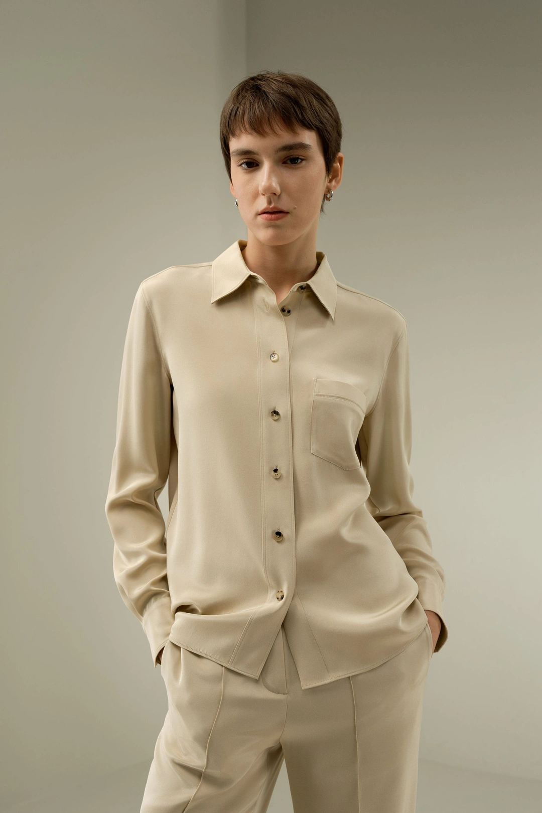 LILYSILK Blouse En Soie Convient Pour Le Travail Et Les Sorties Décontractées Soie Charmeuse Double Face Retours Et Échanges Rapides Dune L