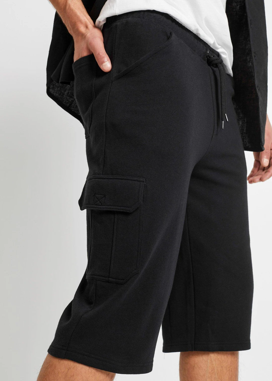 Bermuda cargo long en sweat 100% coton
