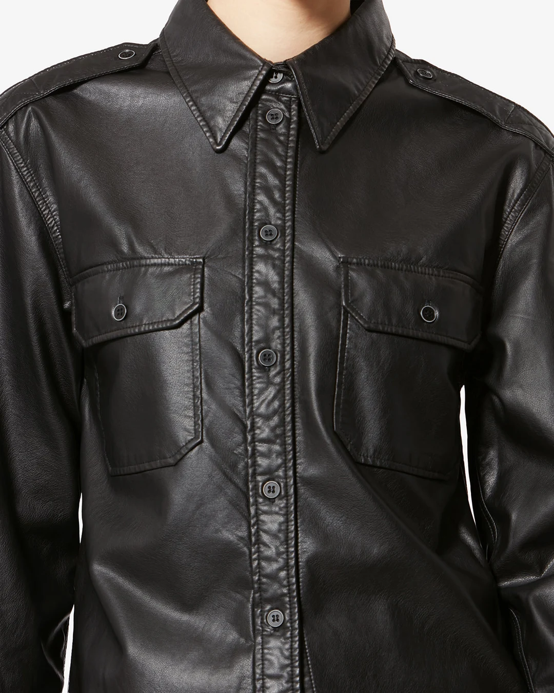 Chemise Noee Façon Cuir - Femme - Noir - Taille 44 - Marant Étoile - 2