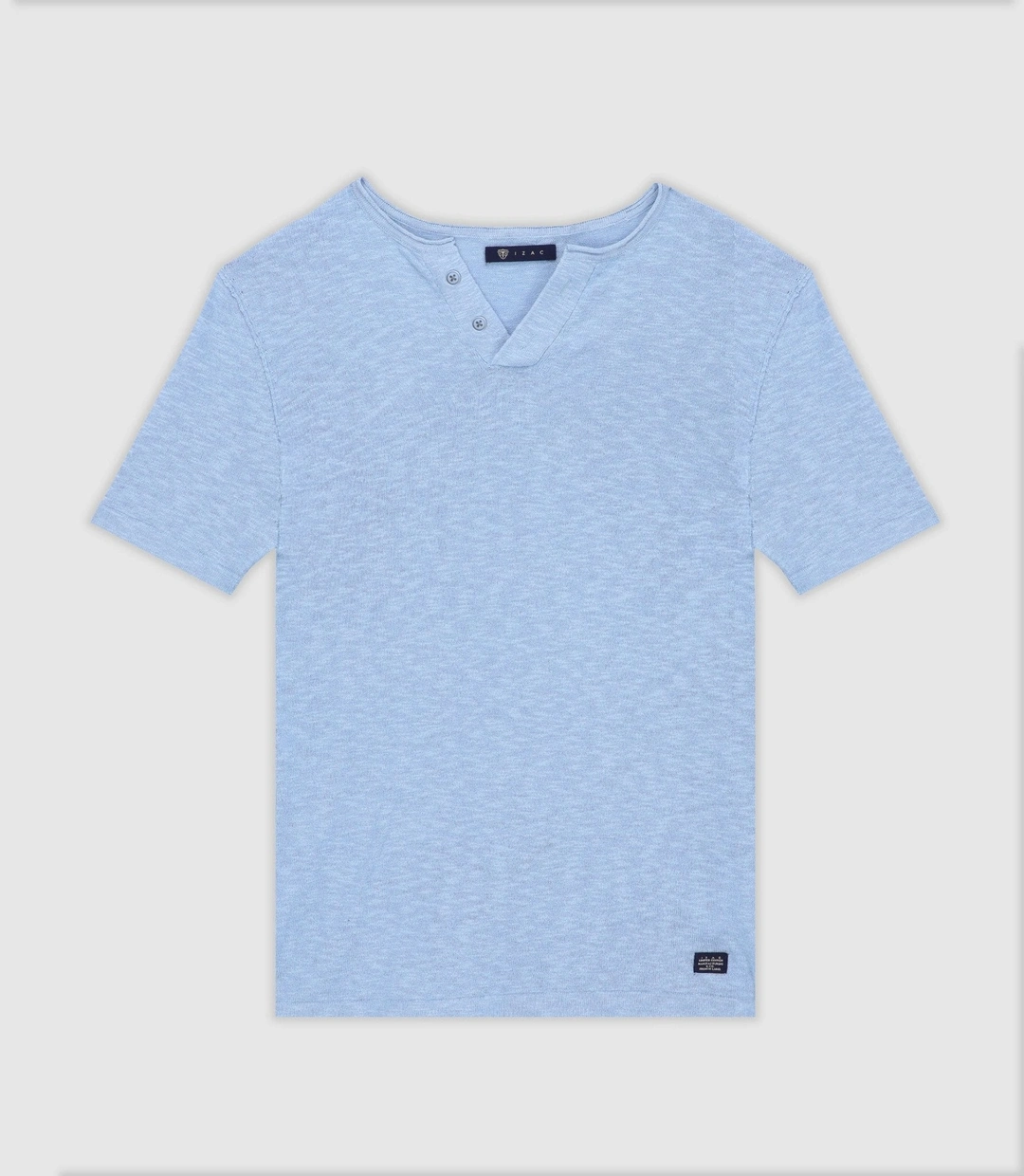 IZAC - T-shirt avec lin boutonné ciel