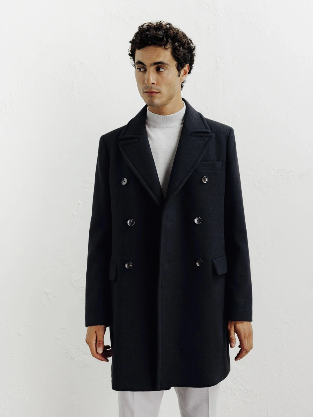 IZAC - Manteau ville croisé noir