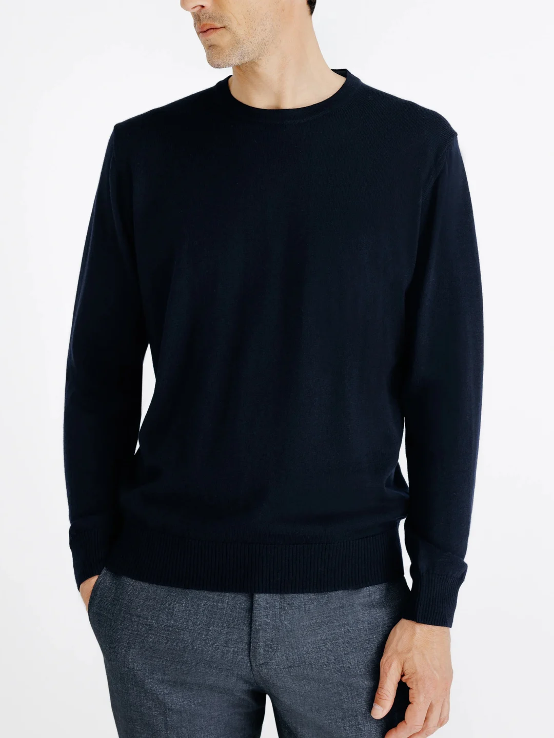 IZAC - Pull col rond marine