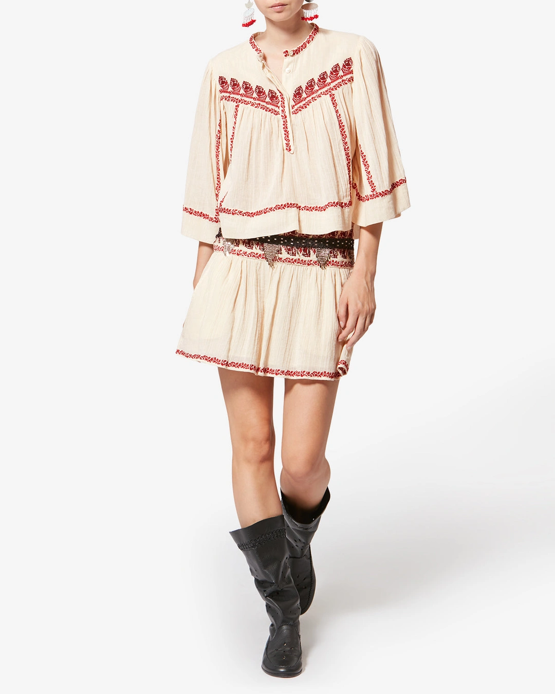 Jupe Picadilia - Femme - Beige-red - Taille 42 - Marant Étoile - 4