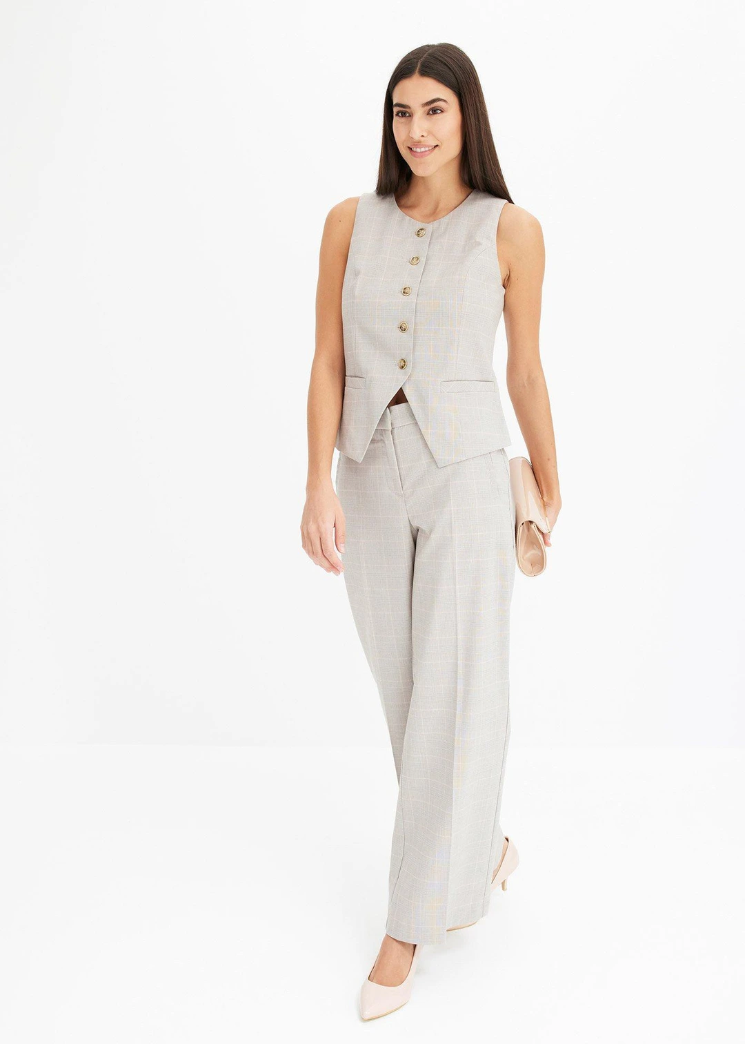 Pantalon large à carreaux écossais