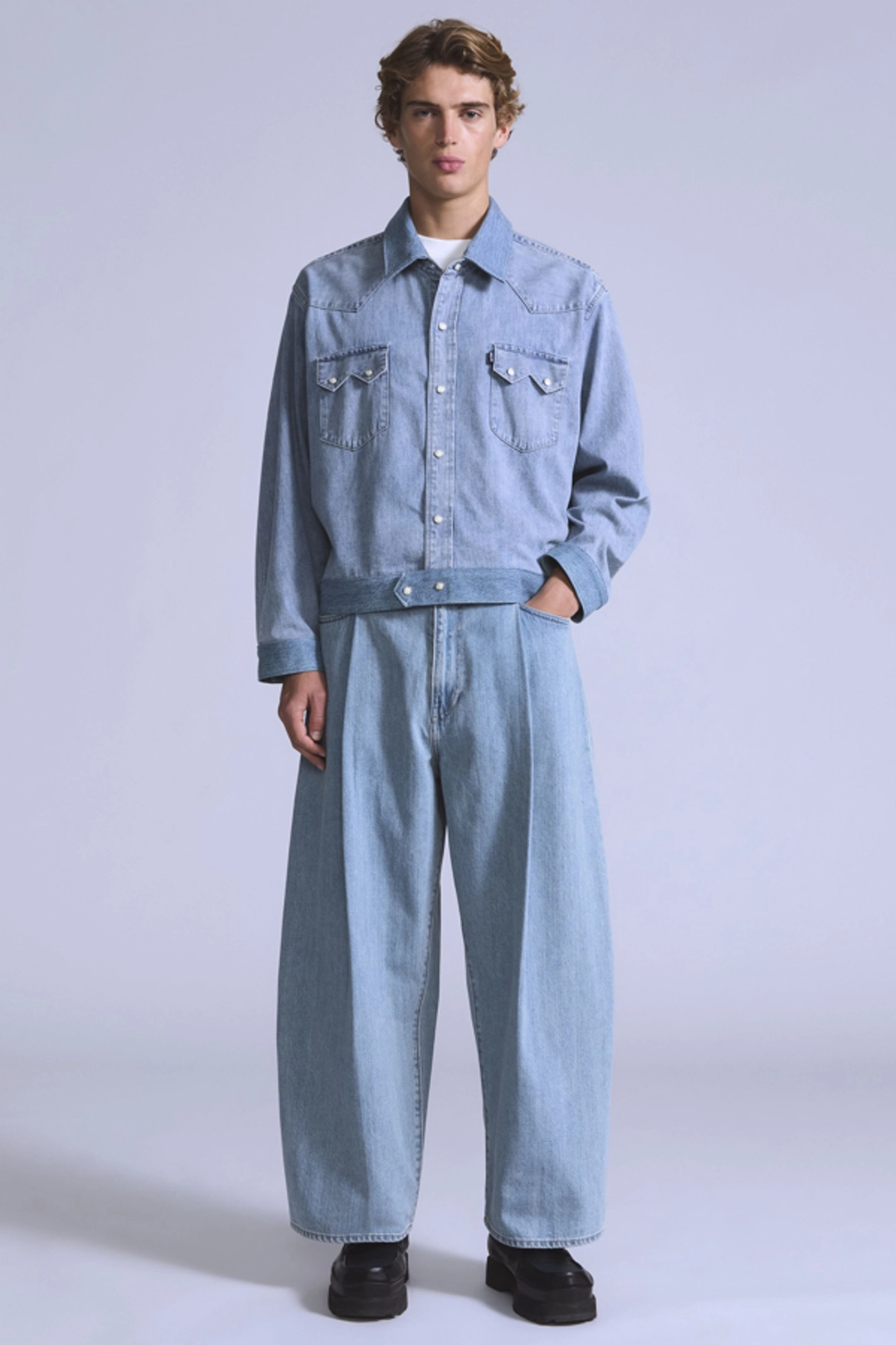 Levi's Jean Wide Leg Crop À Pinces - Homme - Délavage Clair / MOJ Al Paso - 36X30