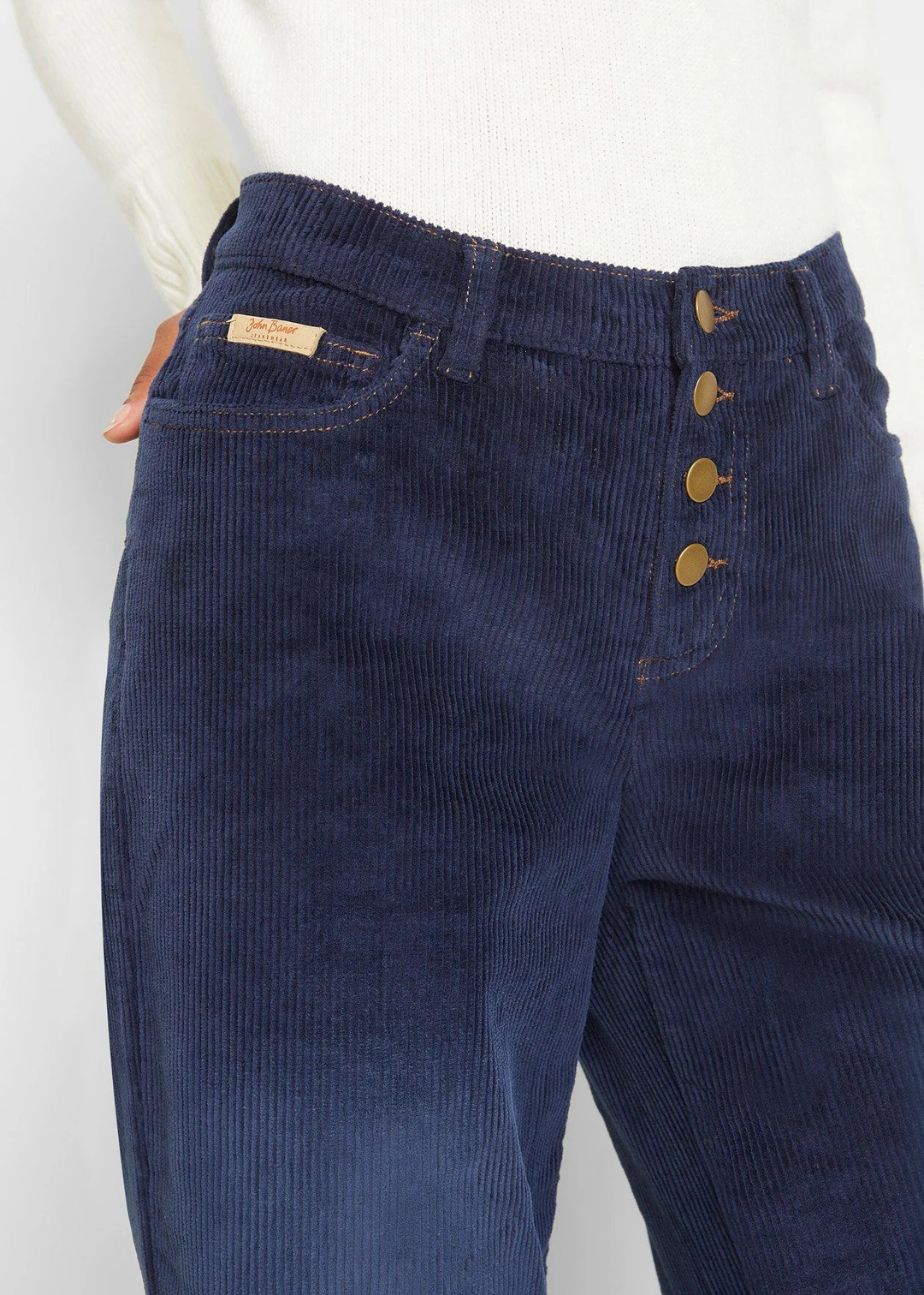 Pantalon large en velours côtelé extensible - 3