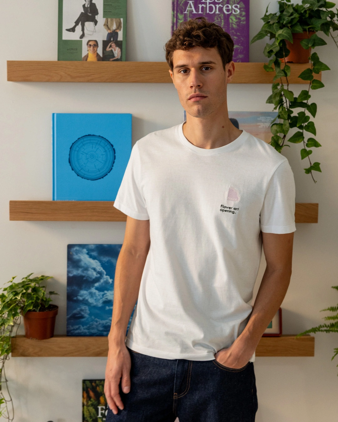 T-shirt écru flower art coton - ARCY