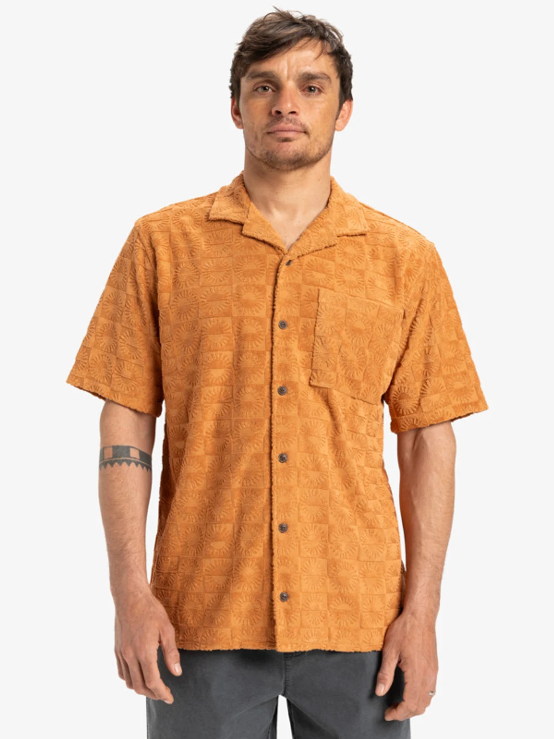 Panashirt - Chemise à manches courtes Marron Homme