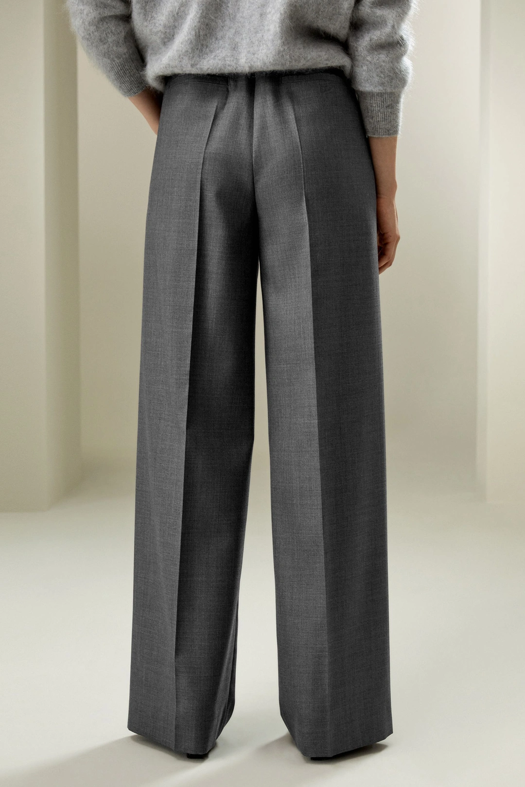 LILYSILK Pantalon Droit En Laine Et Soie Mélangée À Jambe Droite Soie Et Laine Les Essentiels De La Garde-Robe Noir 36