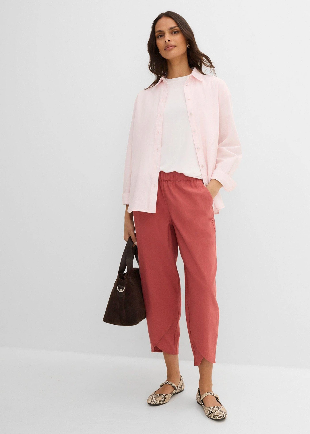 Pantalon 3/4 aérien en lin mélangé - 2