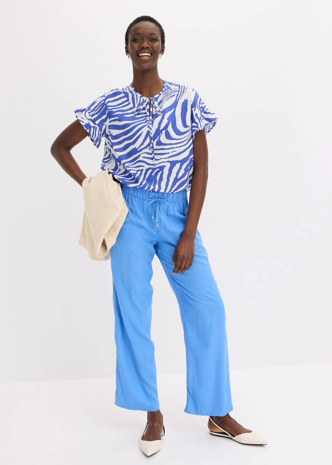 Pantalon à taille élastiquée en viscose - 2