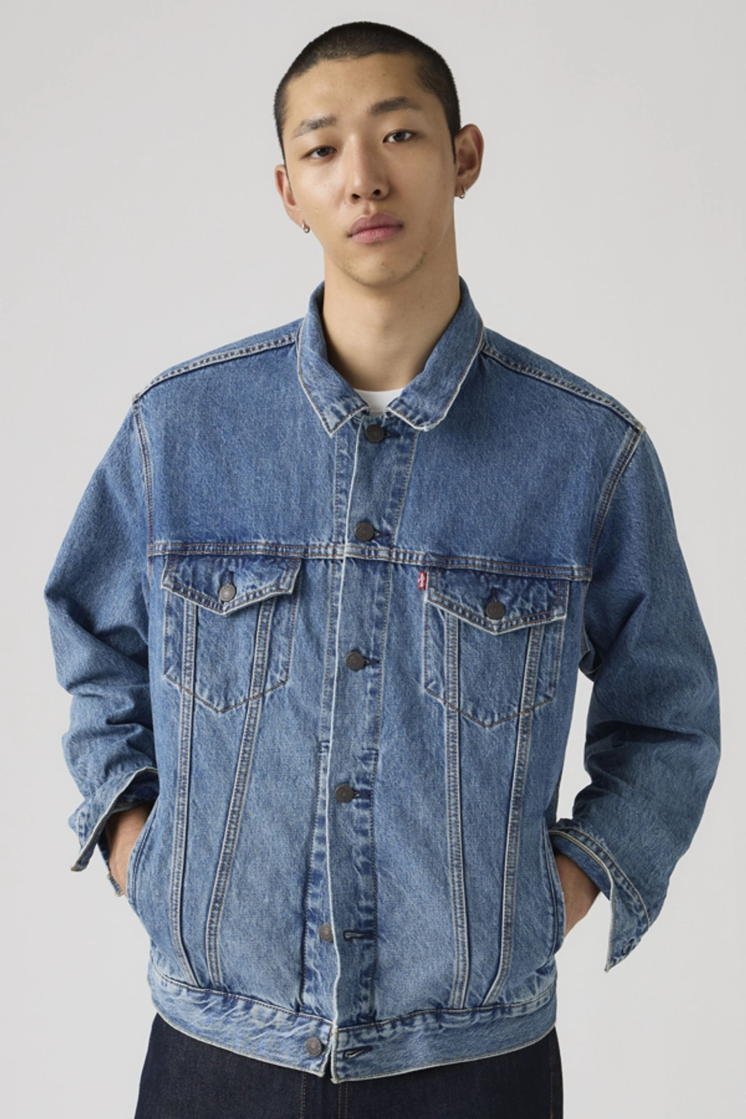 Levi's Veste Trucker Relaxed Type III - Homme - Blanc / Moonstruck - 2XL