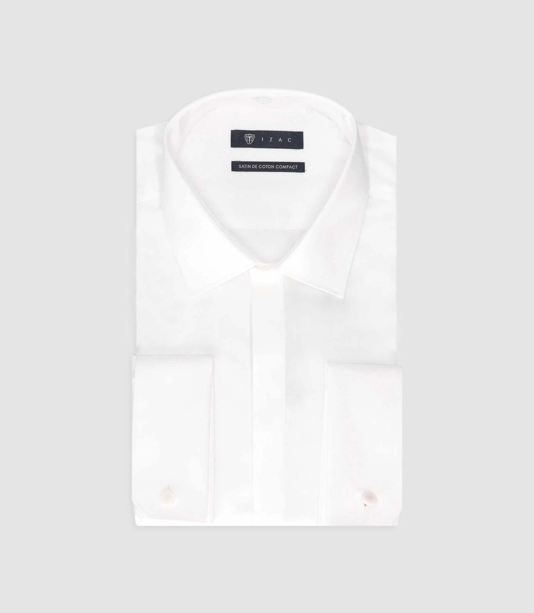 IZAC - Chemise en satin de coton blanc