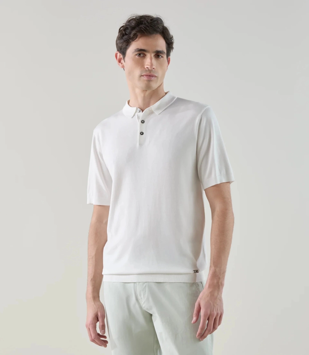 IZAC - Polo col boutonné en maille écru - 2