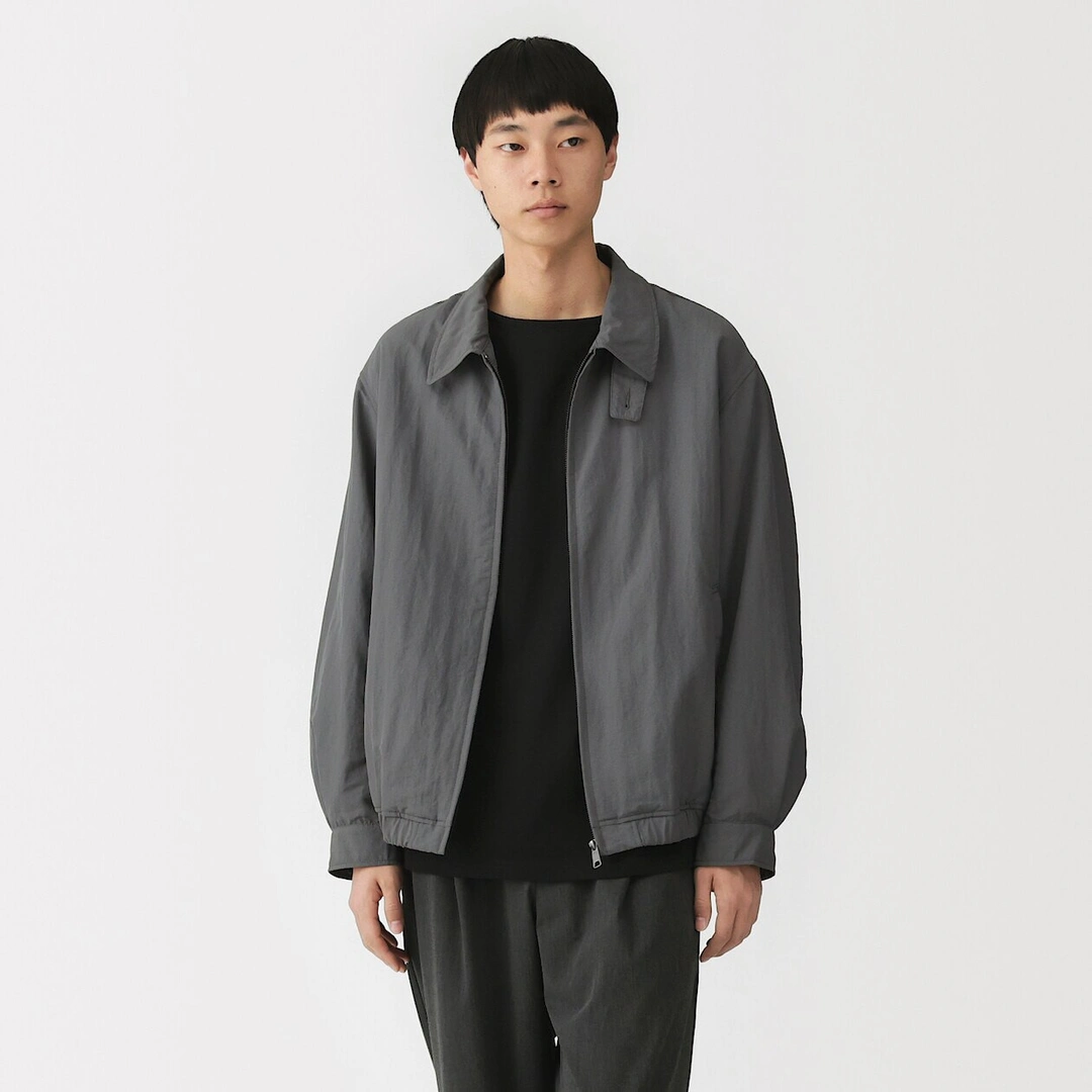 Veste zippée en nylon recyclé déperlant pour homme