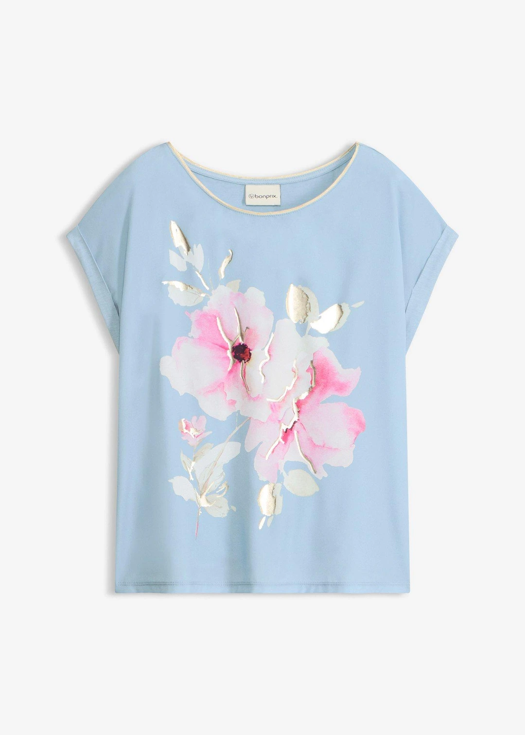 T-shirt à empiècement tissé