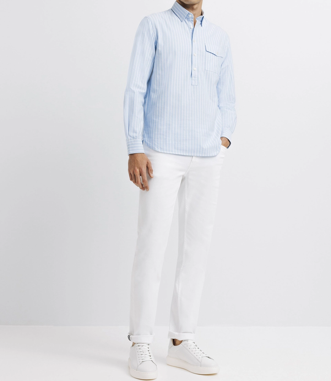 IZAC - Chemise casual polo ciel