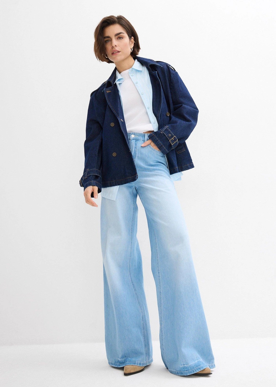 Trench court en denim - 2