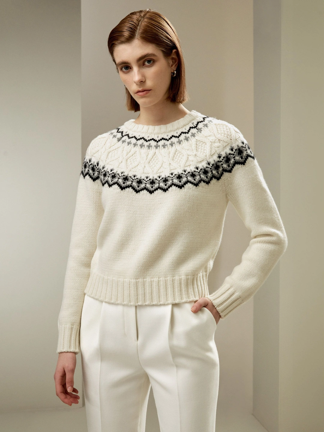 LILYSILK Pulls En Laine Femme Coupe Décontractée Laine-Cachemire Charme Classique Doux Pour La Peau, Confortable Et Durable Blanc Xl