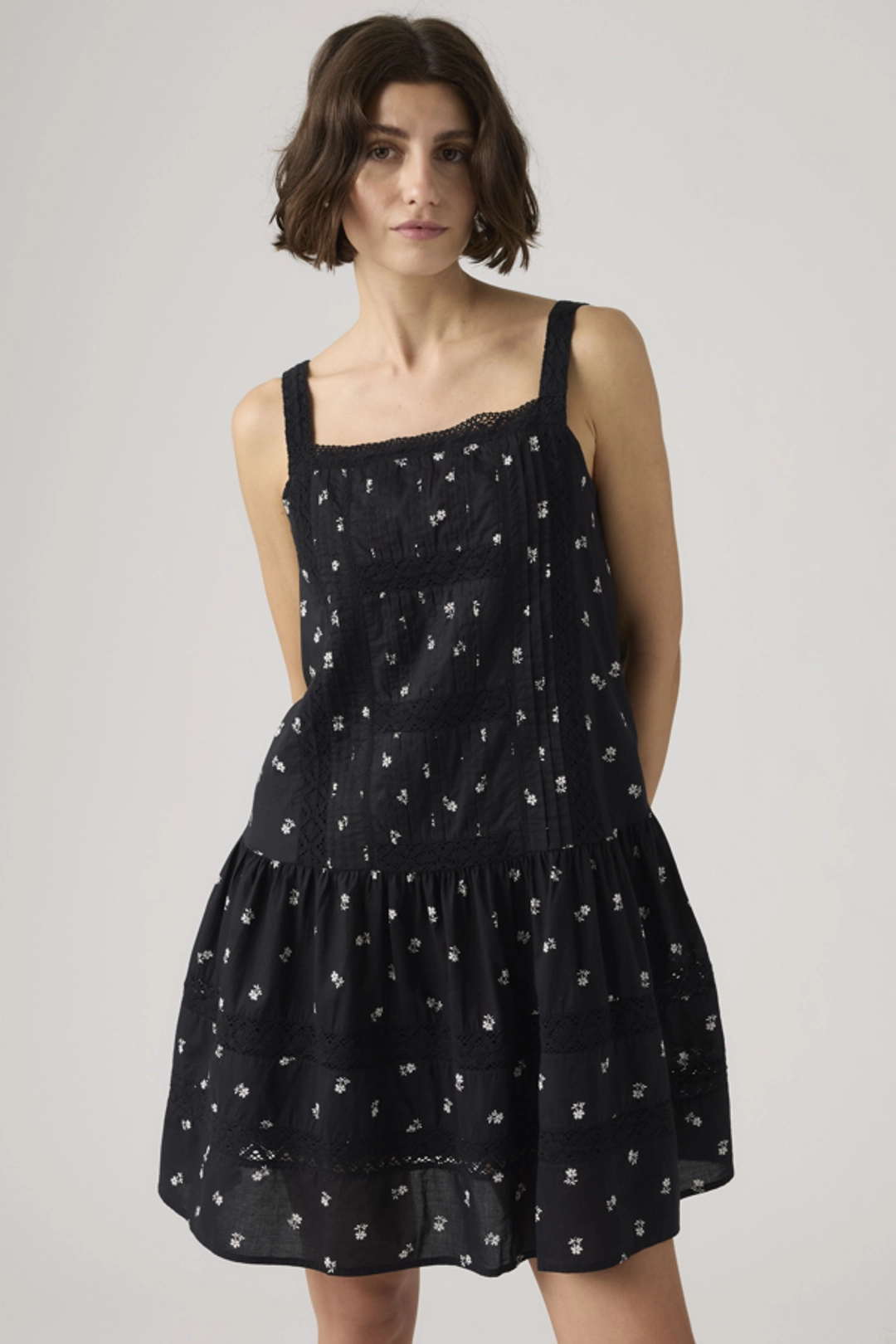 Levi's Robe Courte Plissée Kate - Femme - Noir / Angela Daisy Anthracite - XS