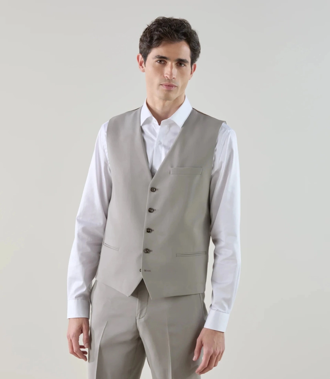 IZAC - Gilet ville en laine majoritaire taupe