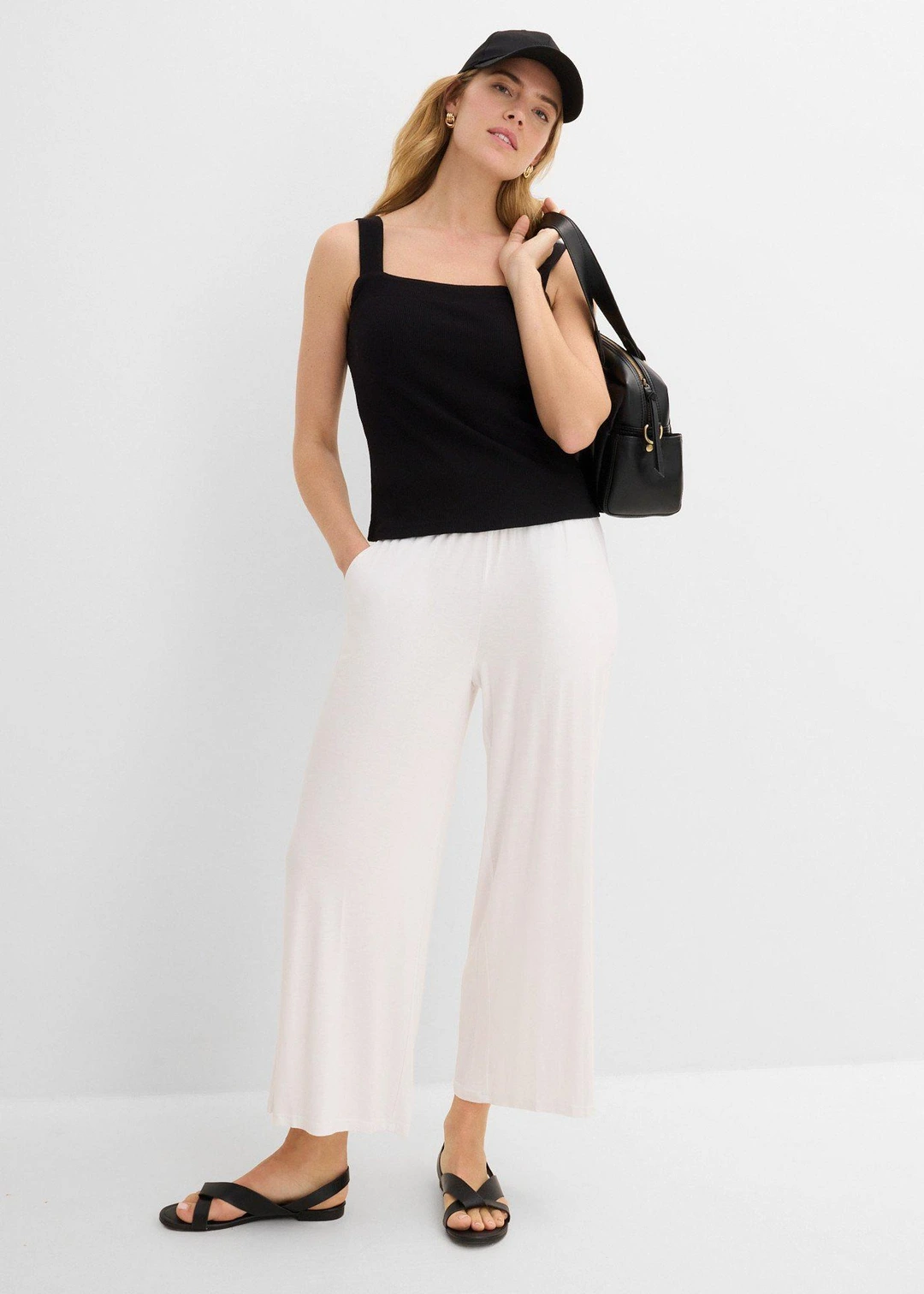 Pantalon fluide en jersey viscose, longueur 7/8 - 2