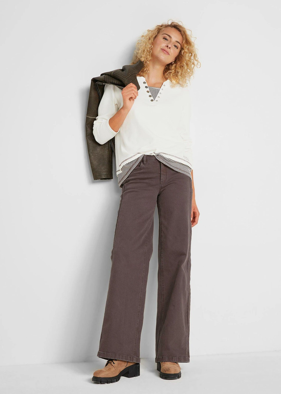 T-shirt coton manches longues style 2en1 - 2