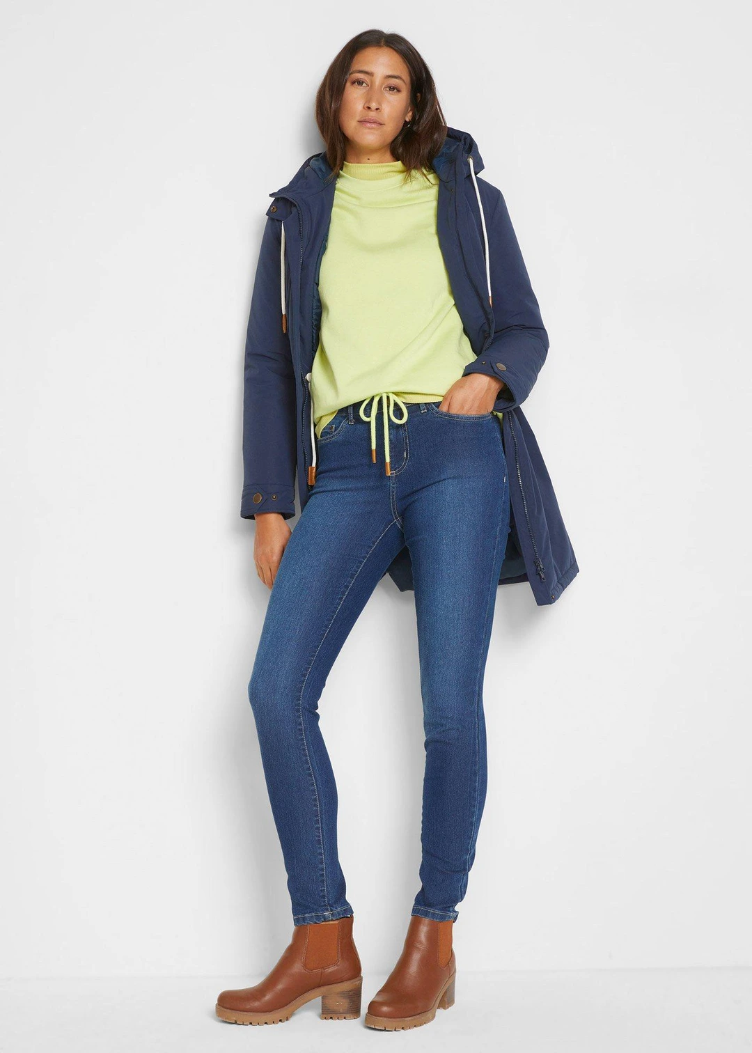 Jean skinny taille mi-haute, extensible