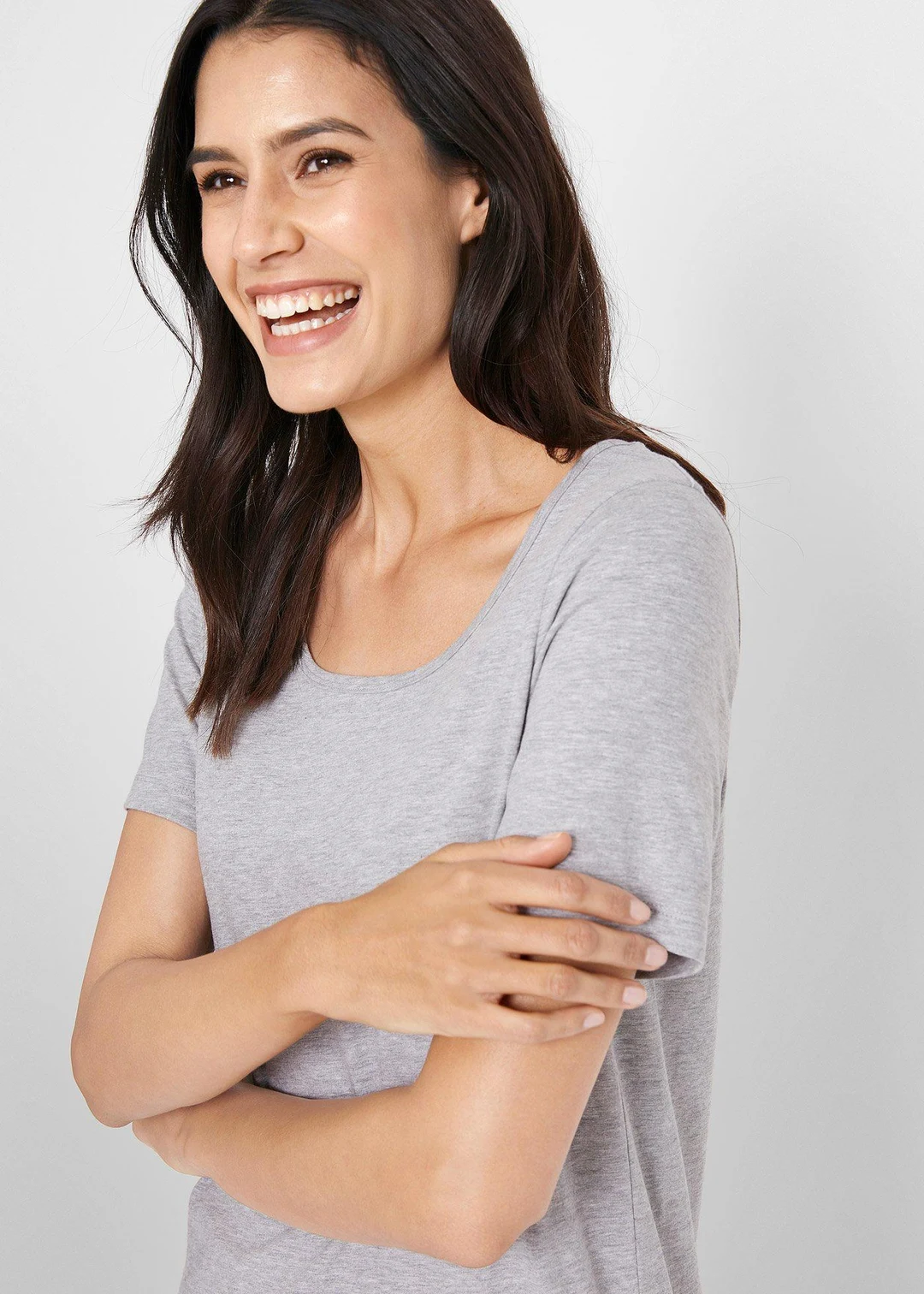 Lot de 2 T-shirts longs basiques, manches courtes