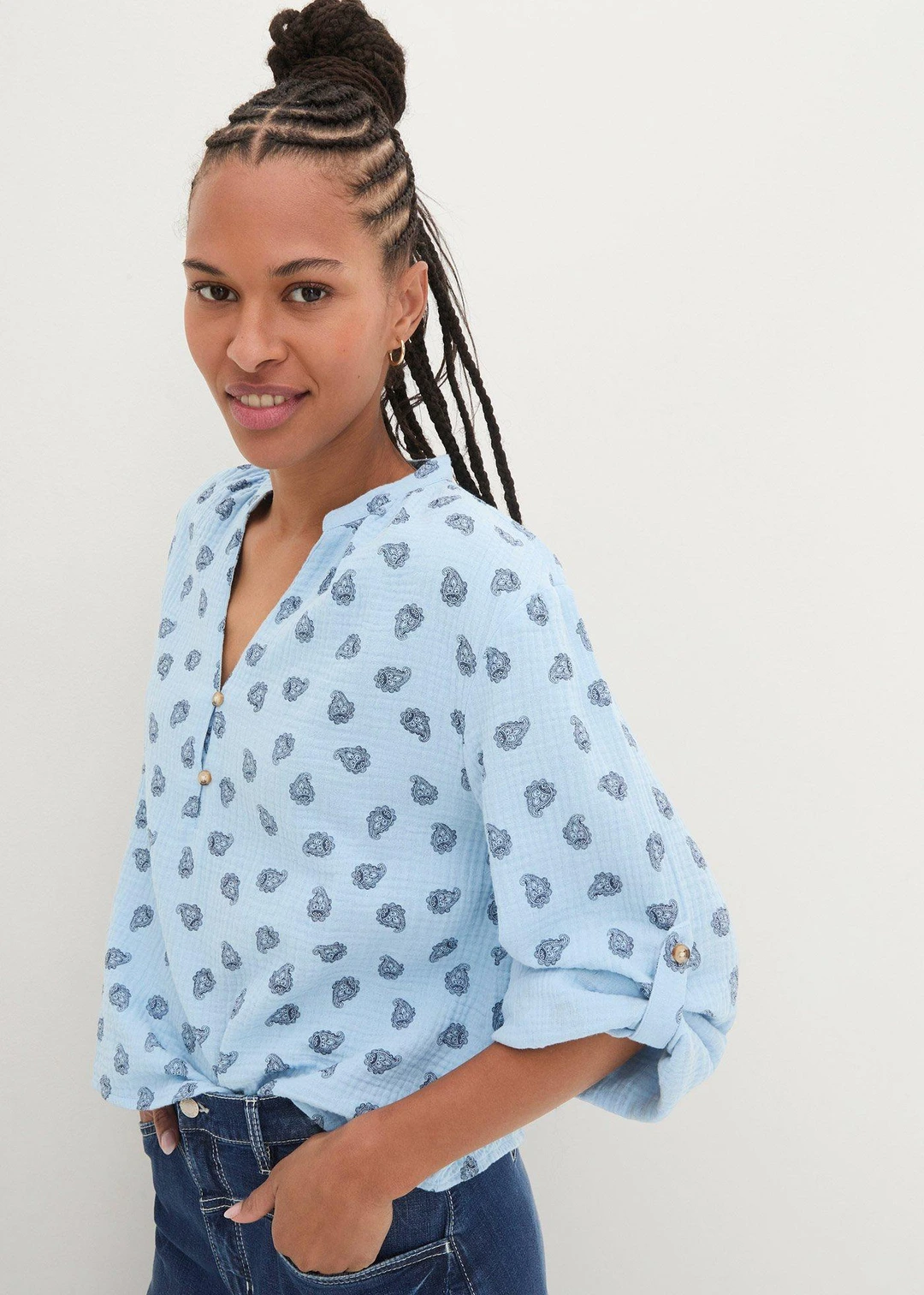 Blouse légère et oversize en gaze de coton - 3
