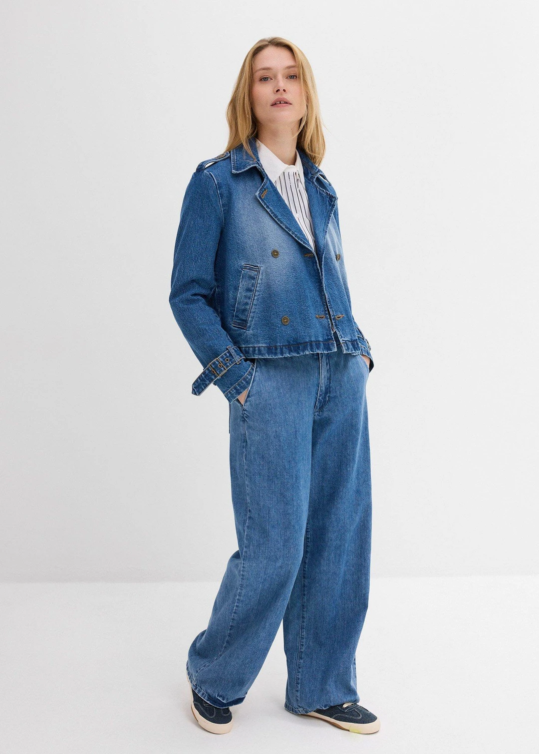 Trench court en denim - 2