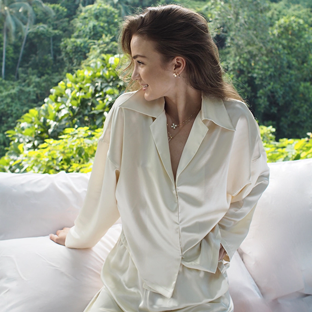 LILYSILK Pyjama Soie Femme FR Femme Coupe Ample Blanc XL