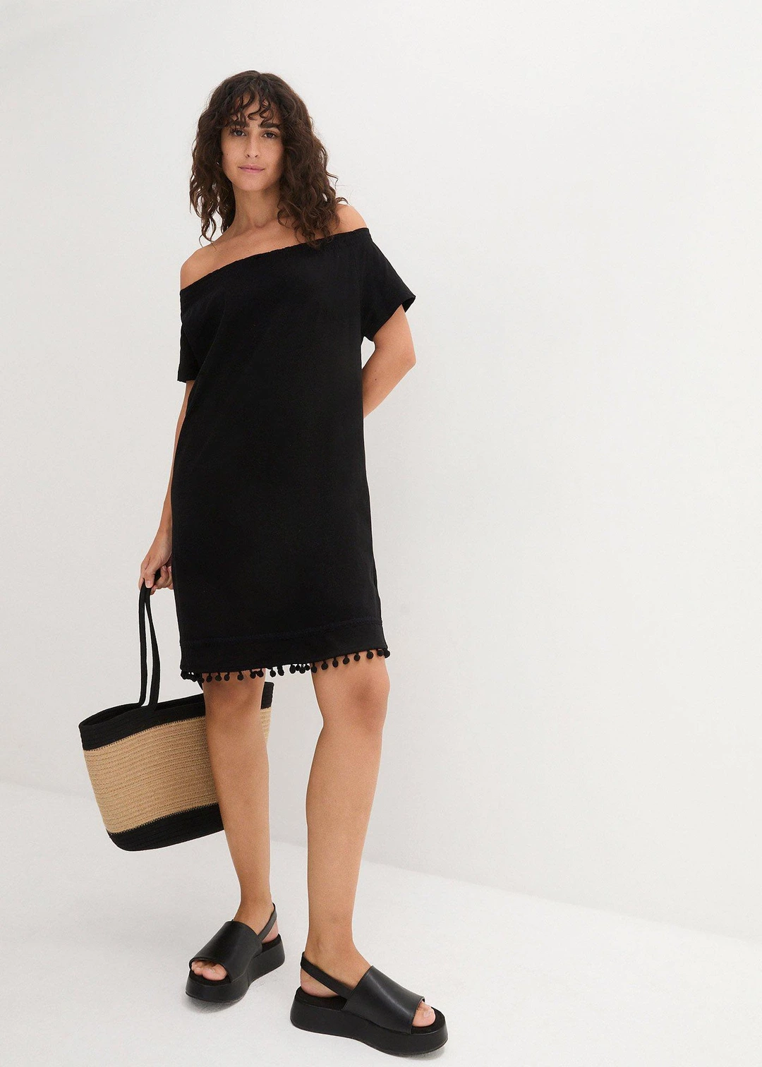 Robe à col Bardot en jersey 100% coton - 2