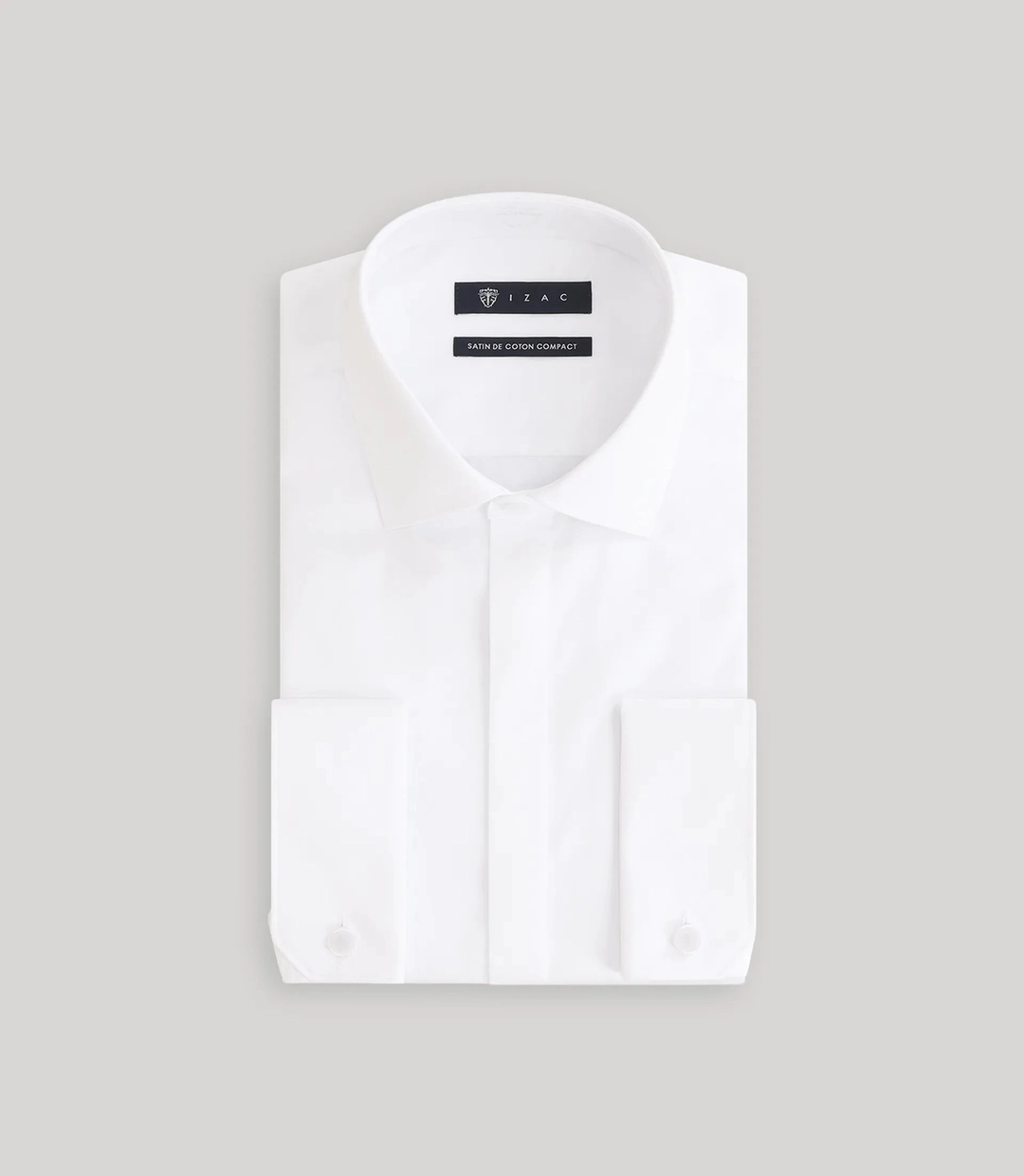IZAC - Chemise satin de coton blanche