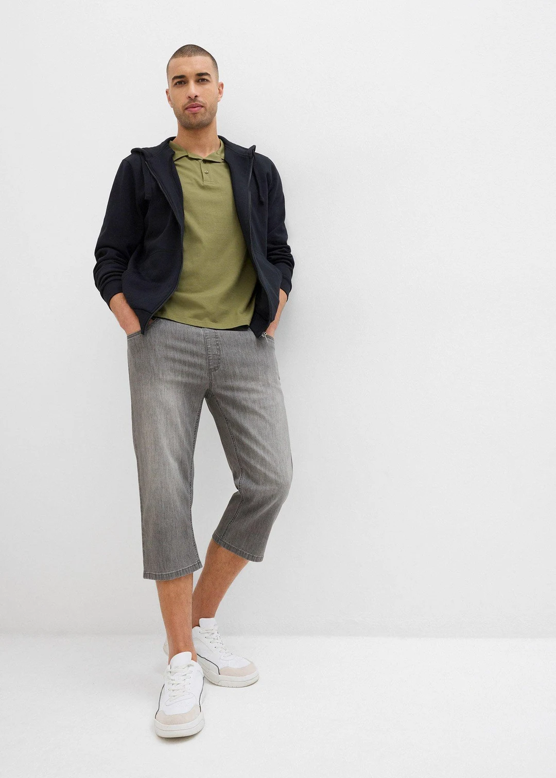 Lot de 2 jeans jogger 3/4 en denim léger, coupe droite regular - 2