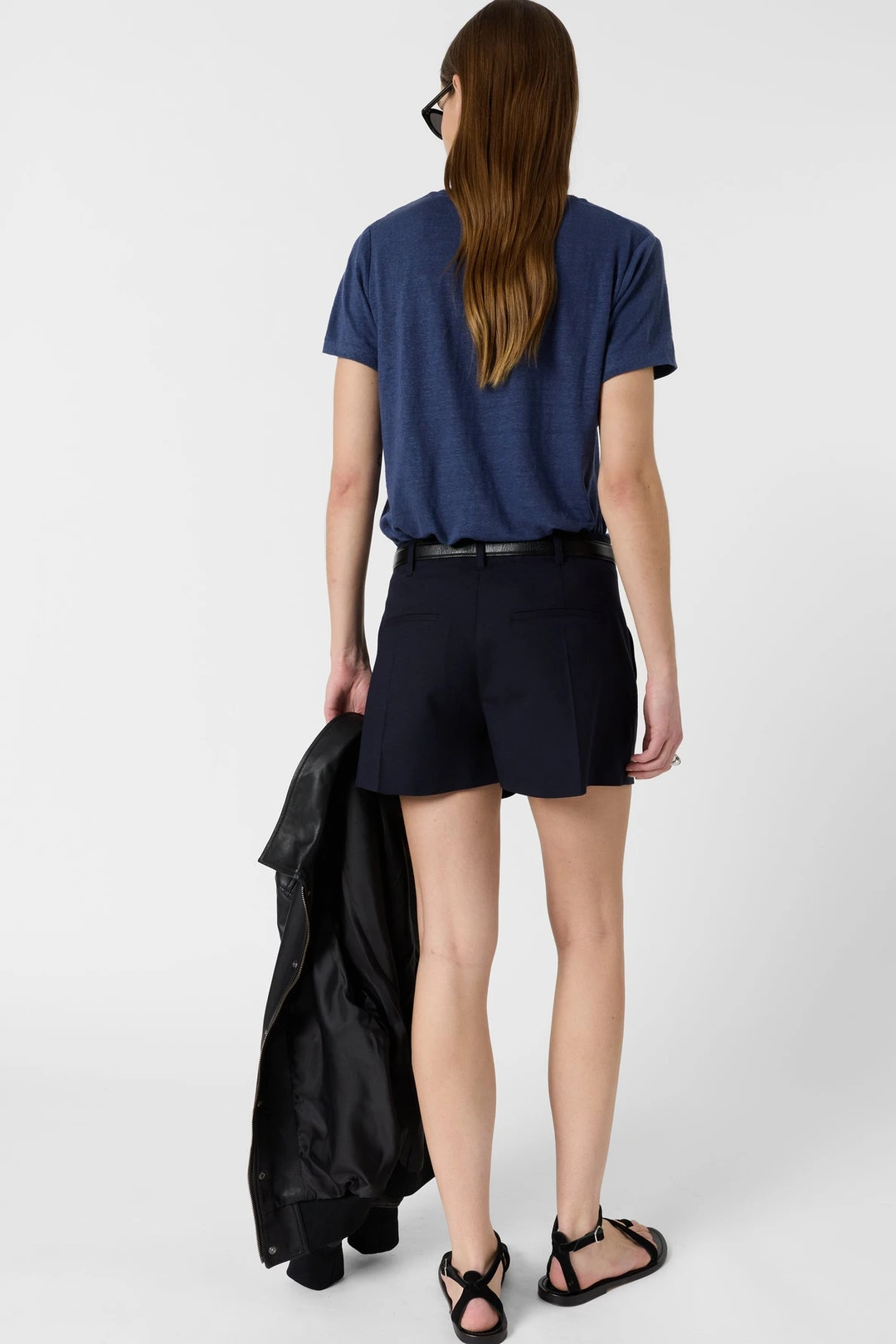 T-shirt V en lin à lurex - MIRANA - Marron - 4