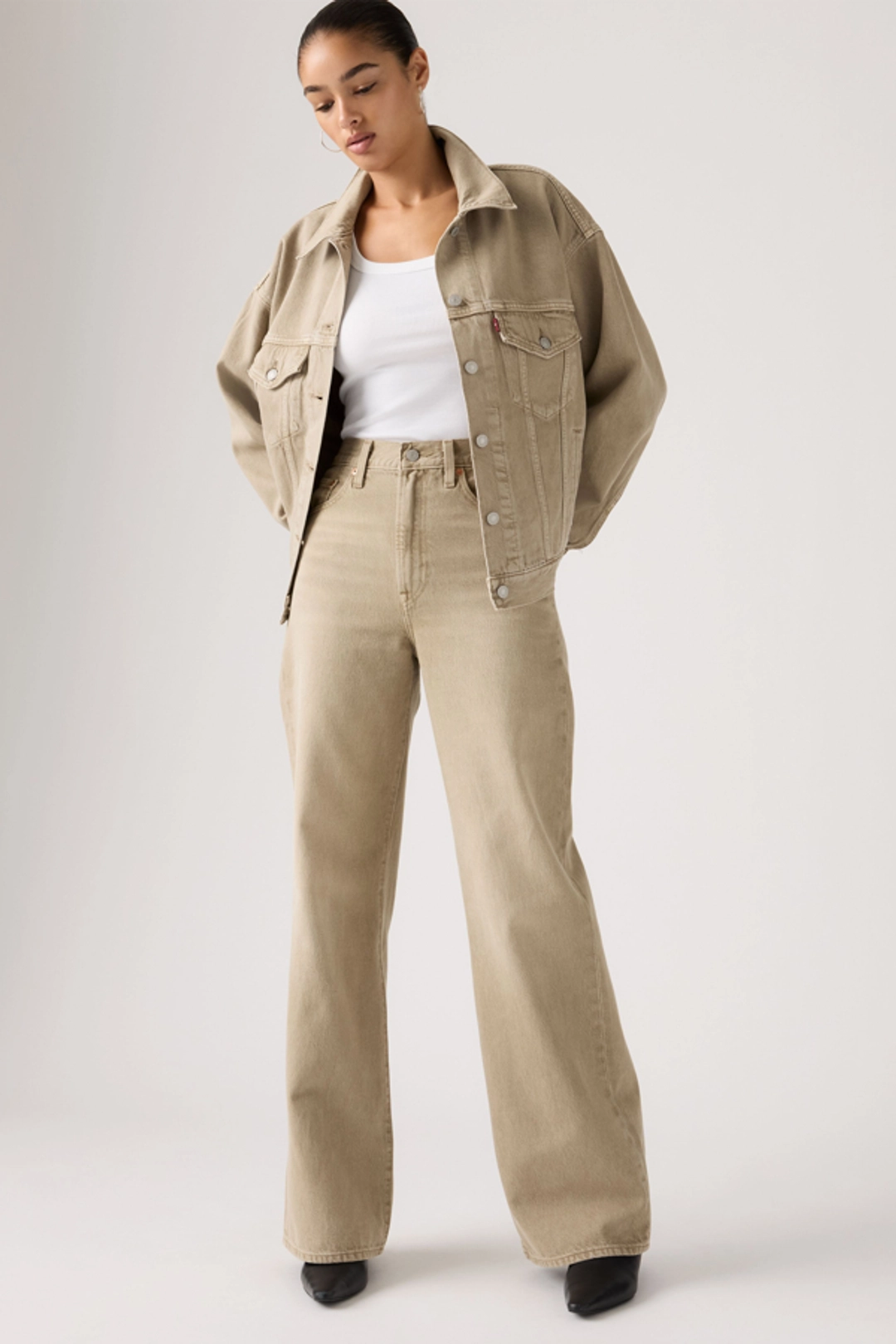 Levi's Pantalon Ribcage Wide Leg - Femme - Marron / Hot Fudge - 33X32