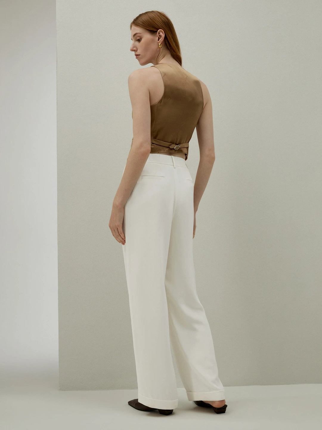 LILYSILK Pantalon Large Soie Pas Facile De Se Froisser 100% Soie De Mûrier Les Essentiels De La Garde-Robe Blanc Naturel Petite 42