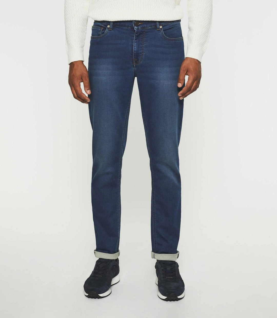IZAC - Jean super slim en molleton bleu moyen ETERNELLE