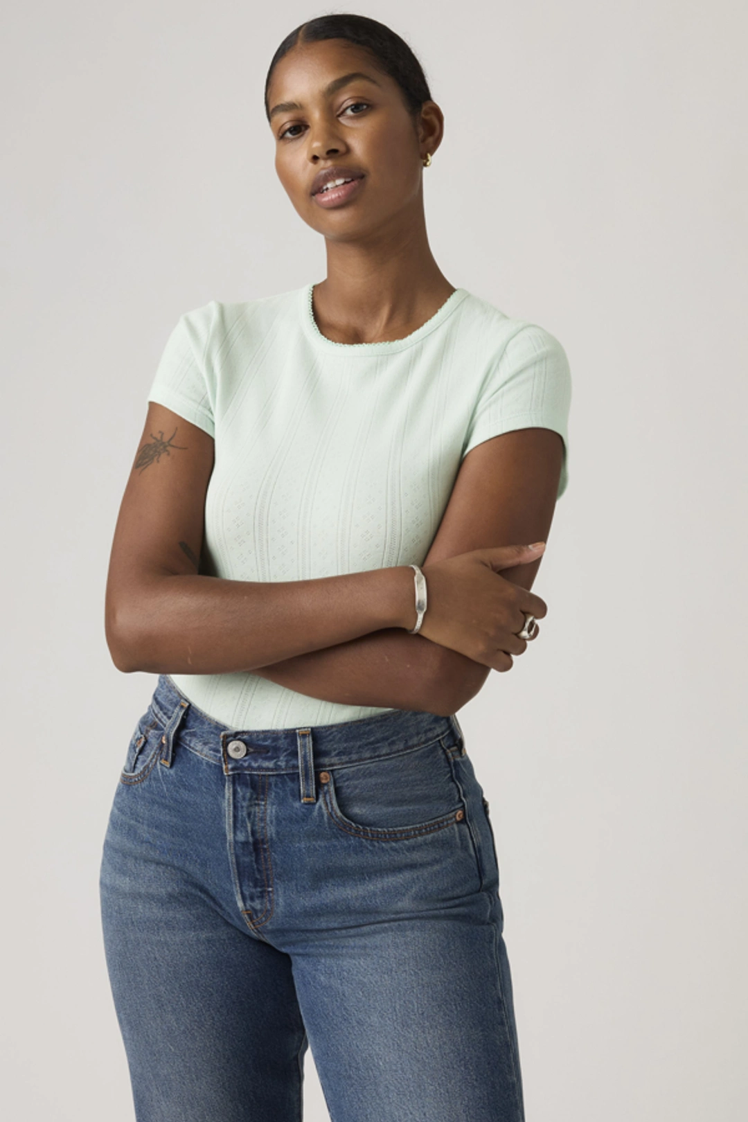 Levi's T Shirt Dry Goods - Femme - Noir / Patricia Check Anthracite Night - XS