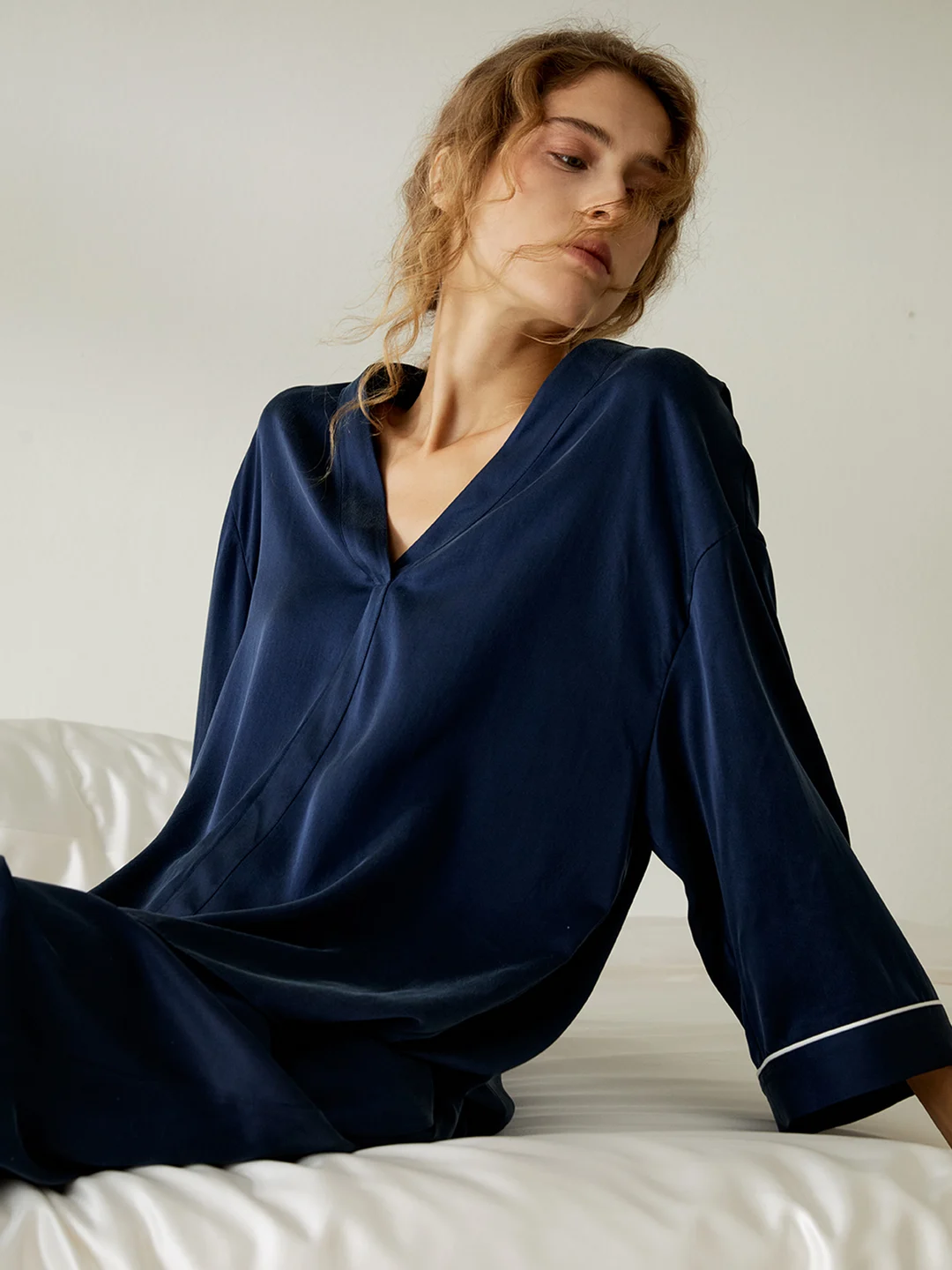 LILYSILK Pyjama En Soie Pour Femme Rose Col En V Taille Mi-Haute 100% Soie Pure Maintient L'Hydratation Pour Mieux Dormir S