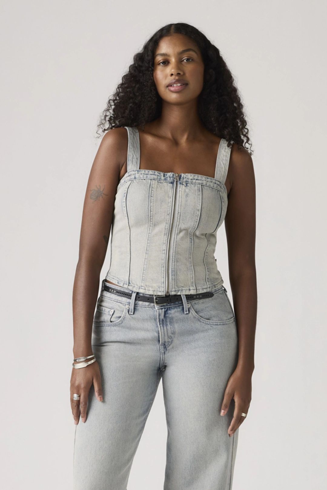 Levi's Haut Sculpted Bustier - Femme - Bleu / Verified Vintage Bustier - XS