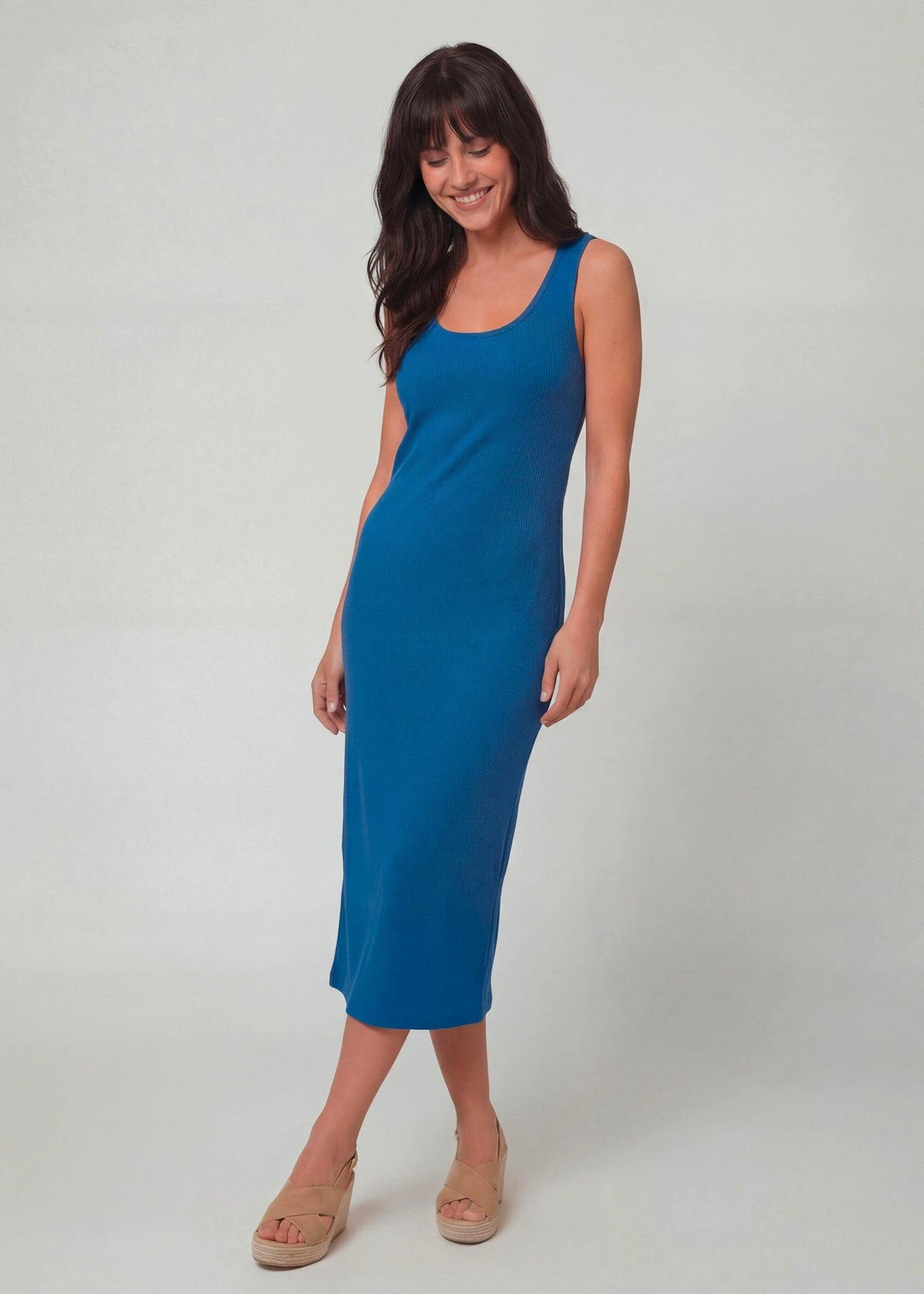 Robe à bretelles en coton extensible - 2