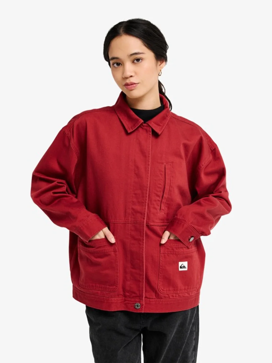 Santa Crop - Veste en toile pour Femme Rouge