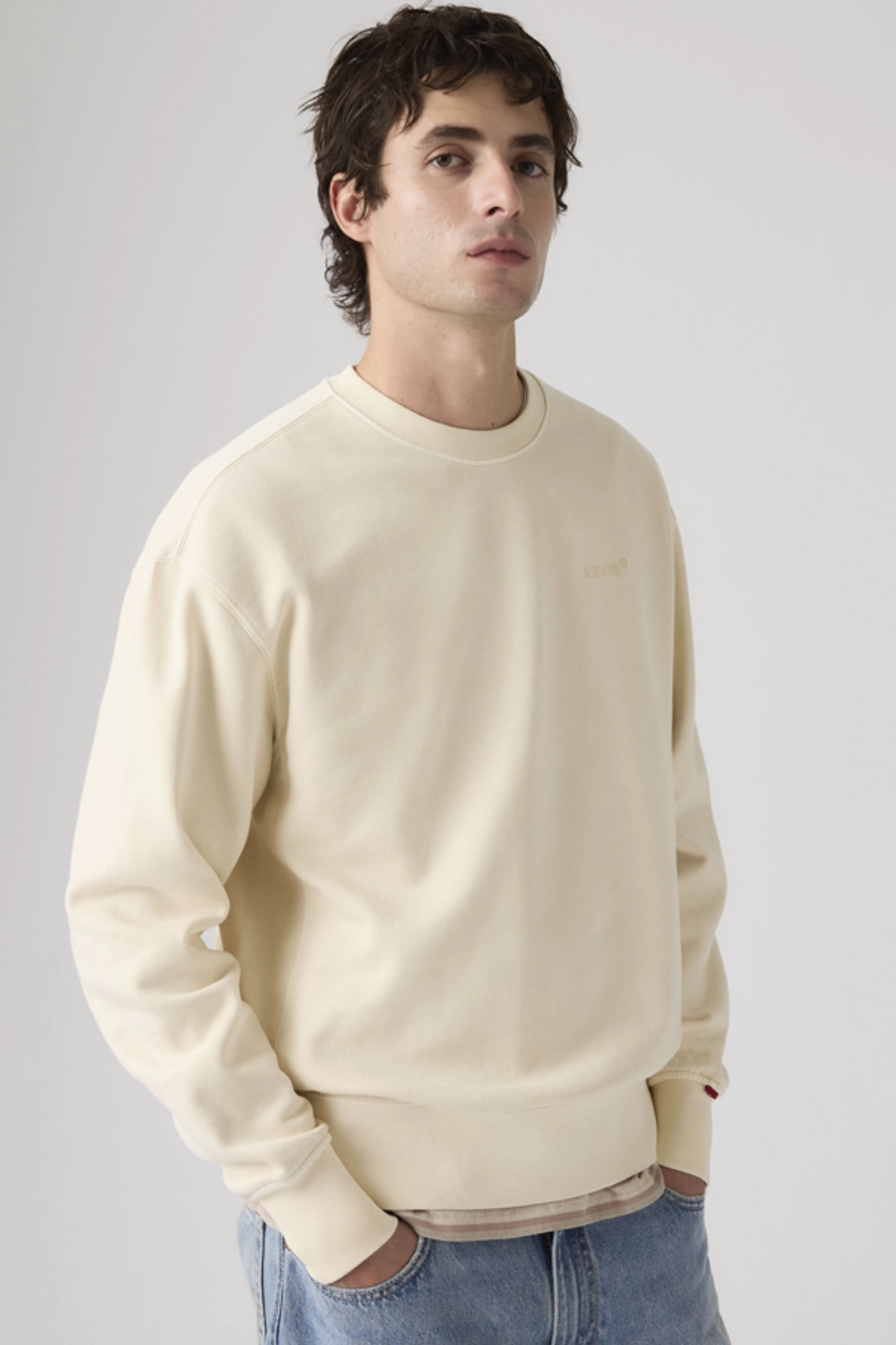 Levi's Sweat Shirt Col Rond Authentic - Homme - Marron / Garment Dye H225 Maitake Brown - M