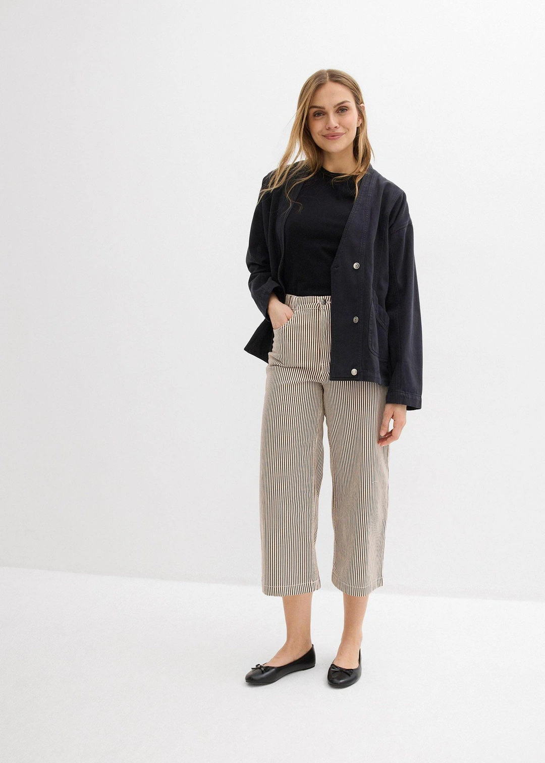 Pantalon en twill à taille élastiquée