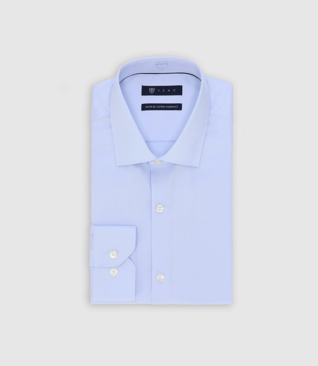 IZAC - Chemise en satin de coton ciel