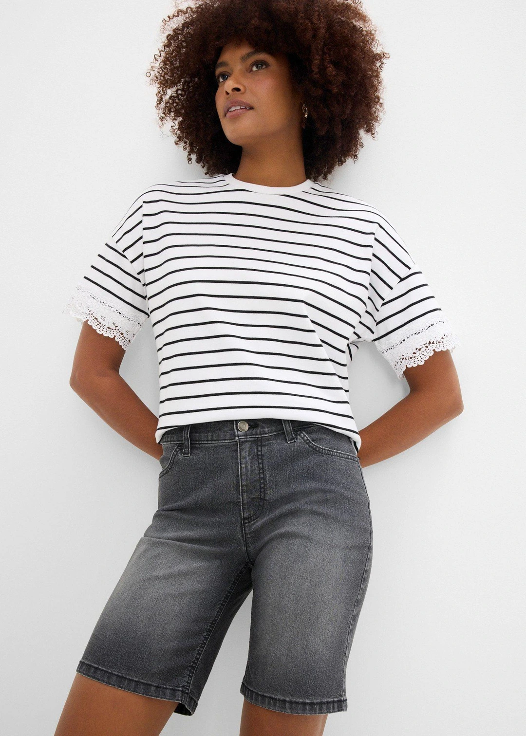 Bermuda en jean, taille mi-haute - 3